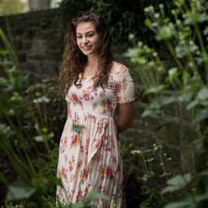 Floral Off the Shoulder Asymmetrical Dress